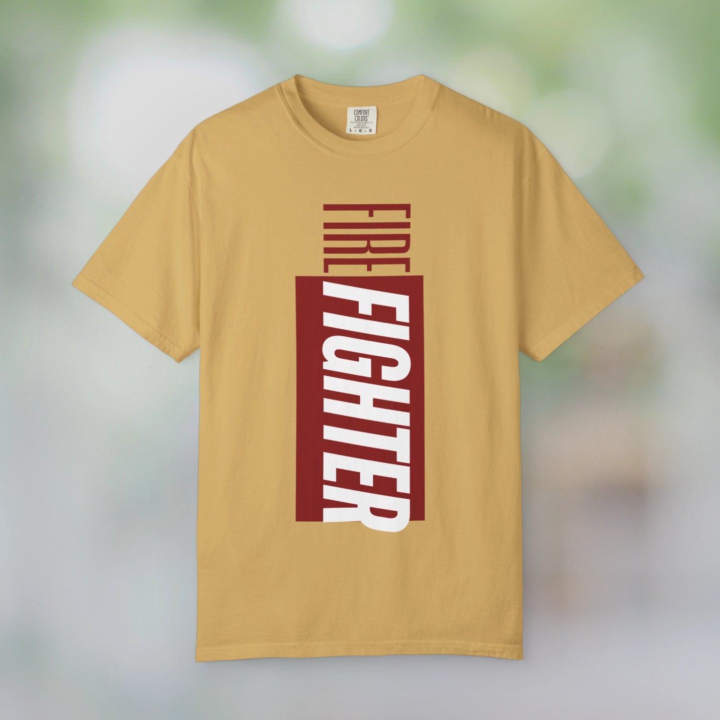 FIREFIGHTER / Unisex Garment-Dyed Front Print T-Shirt