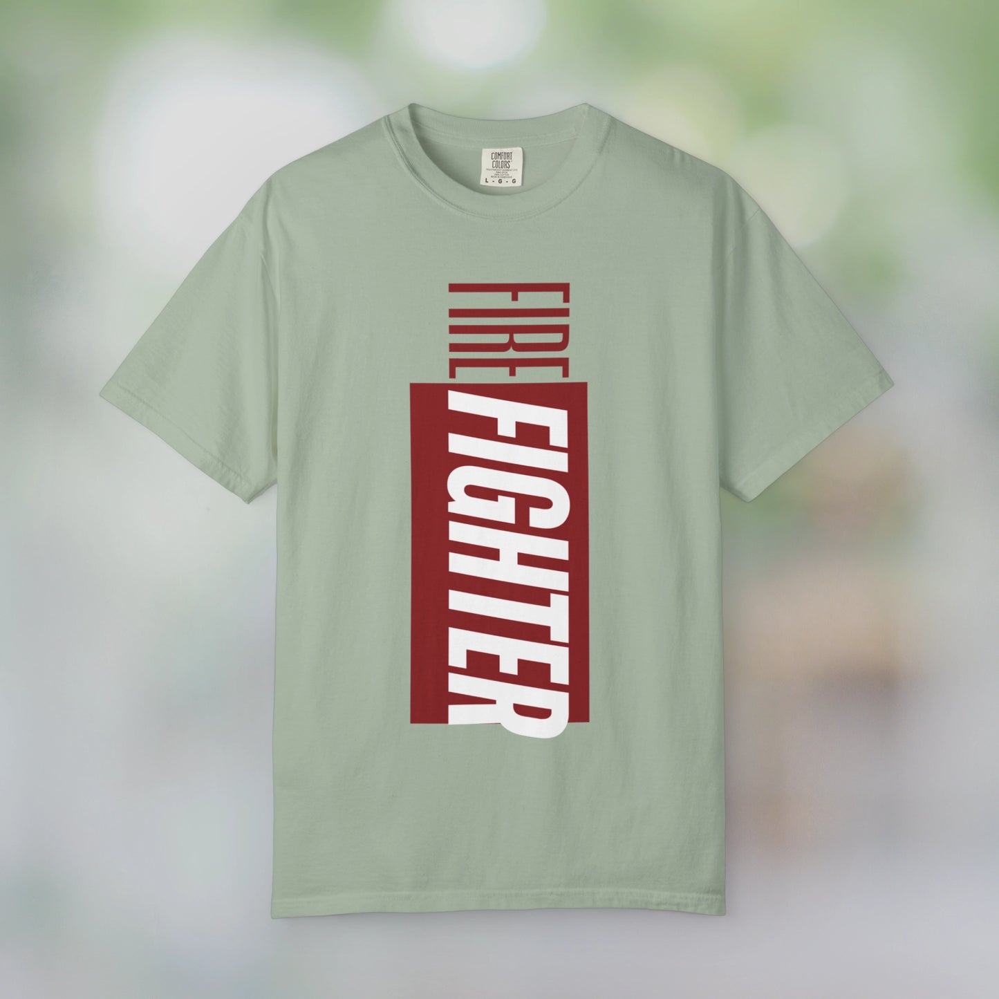 FIREFIGHTER / Unisex Garment-Dyed Front Print T-Shirt