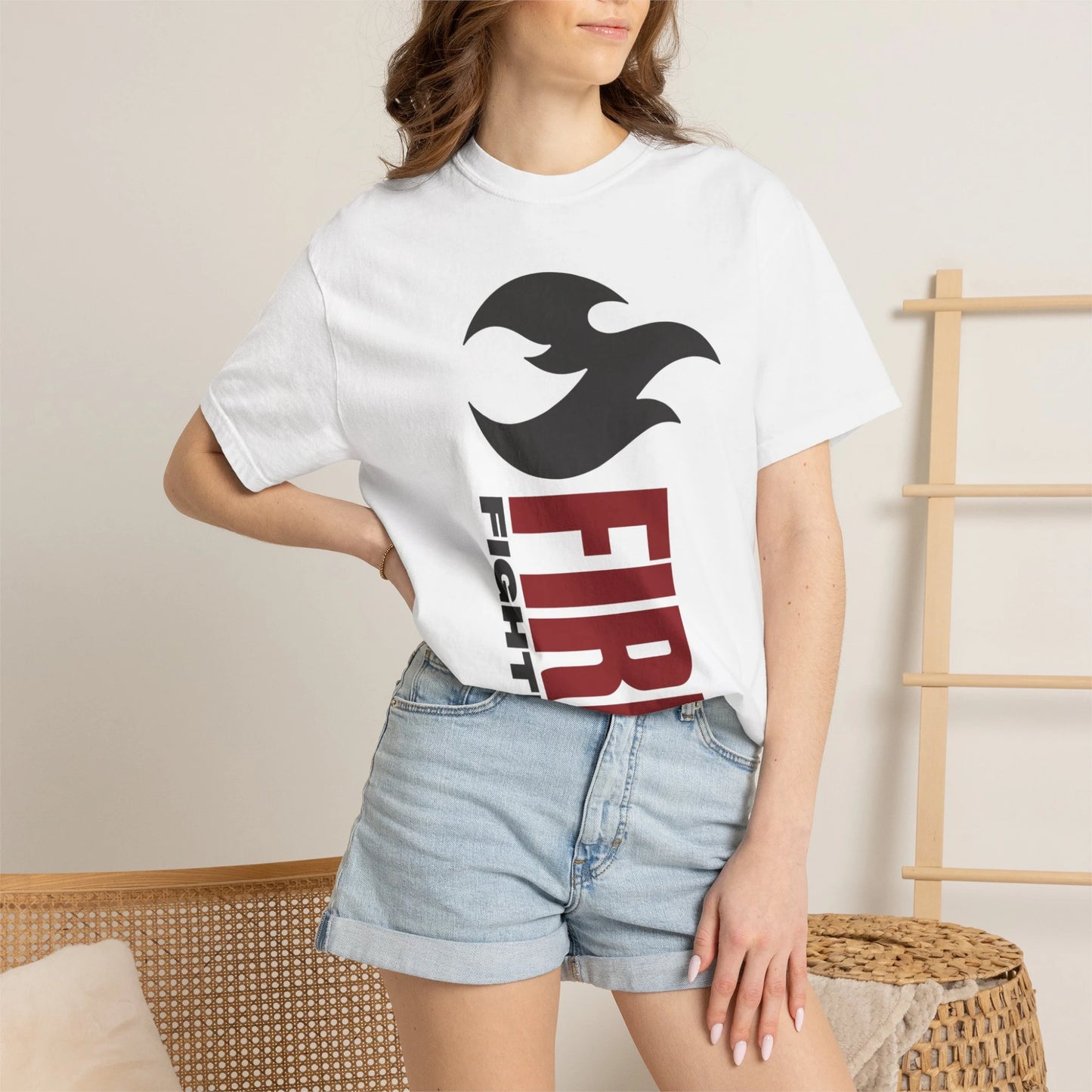 FIREFIGHTER / Unisex Garment-Dyed Front Print T-Shirt