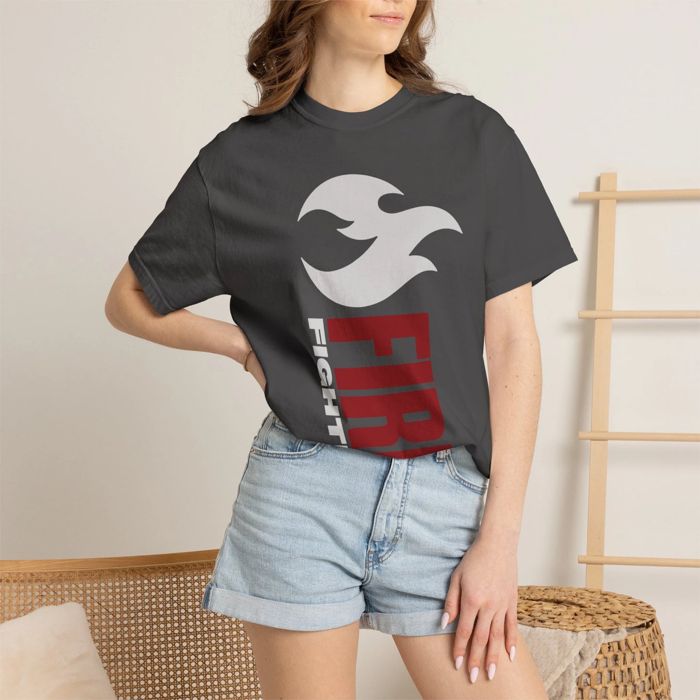 FIREFIGHTER / Unisex Garment-Dyed Front Print T-Shirt