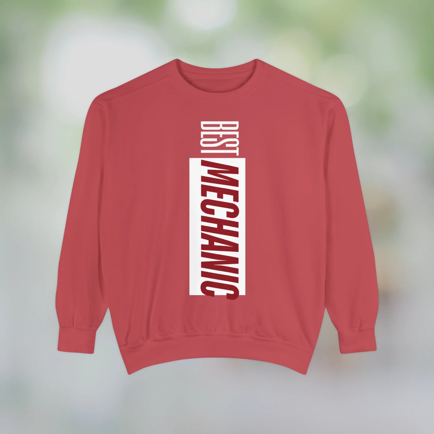 BEST MECHANIC / Unisex Garment-Dyed Front Print Sweatshirt
