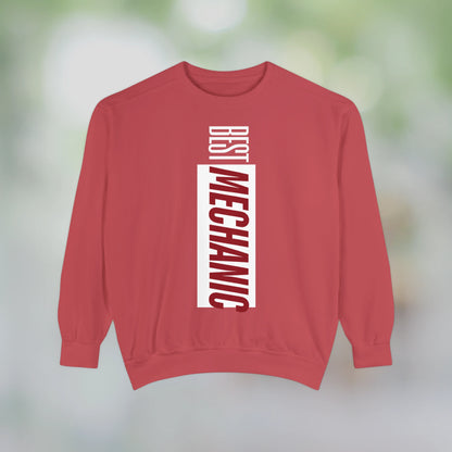 BEST MECHANIC / Unisex Garment-Dyed Front Print Sweatshirt