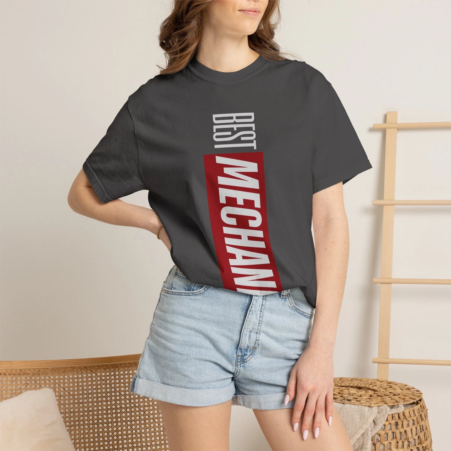 BEST MECHANIC / Unisex Garment-Dyed Front Print T-Shirt
