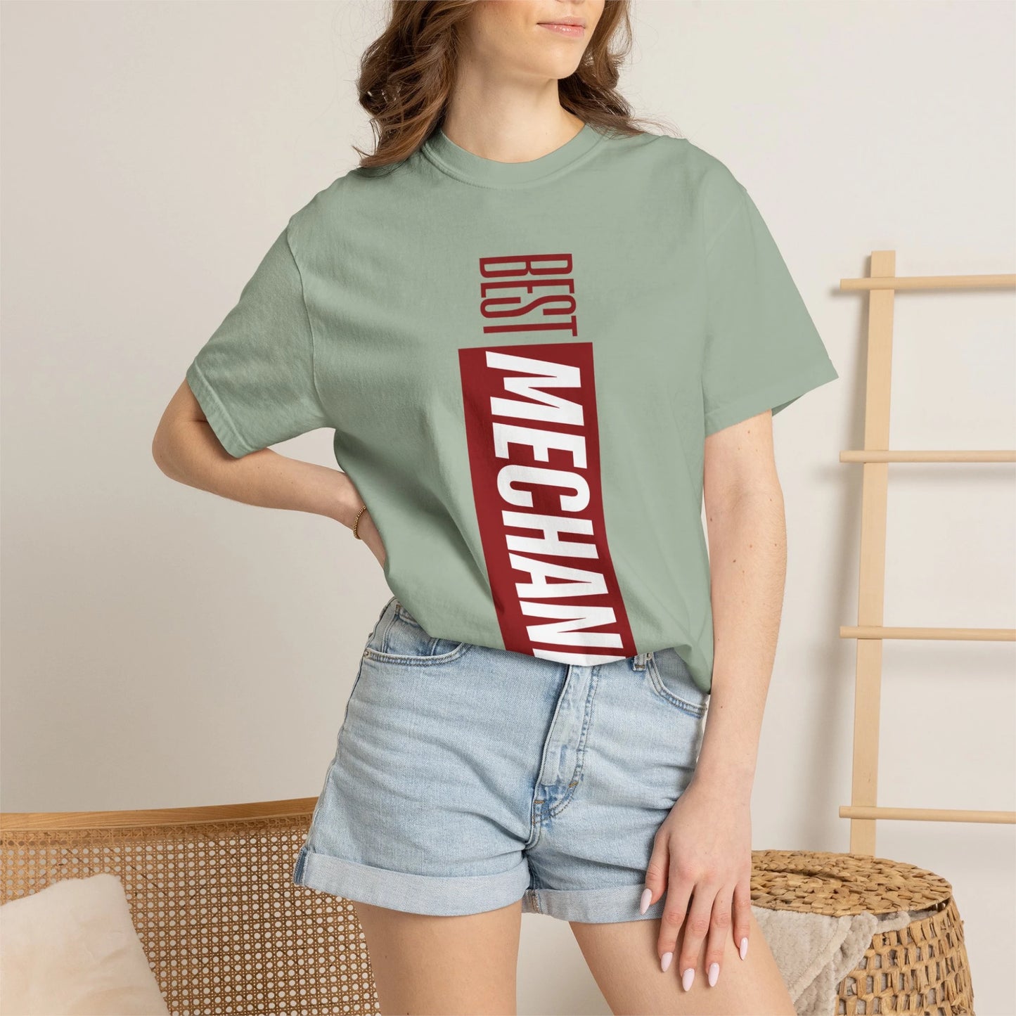 BEST MECHANIC / Unisex Garment-Dyed Front Print T-Shirt
