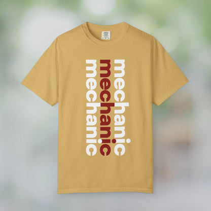 MECHANIC / Unisex Garment-Dyed Front Print T-Shirt