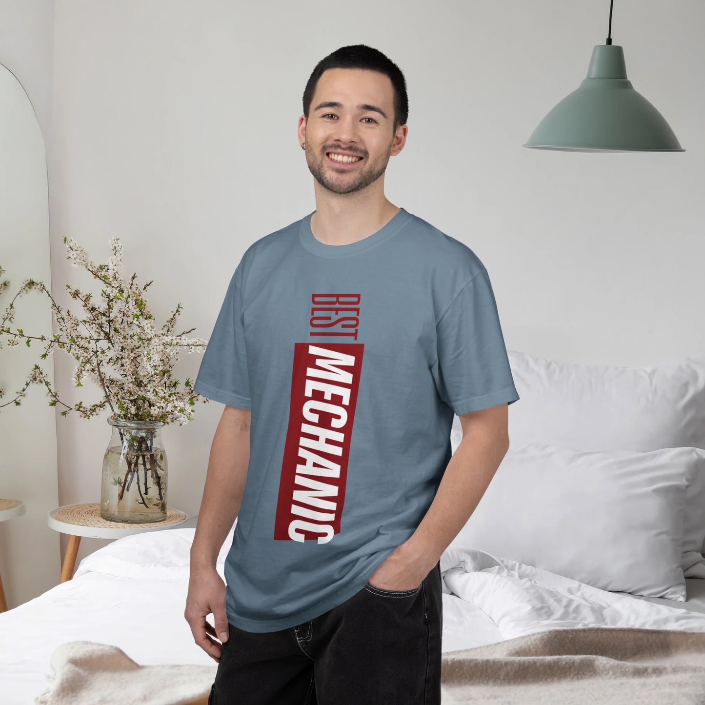 BEST MECHANIC / Unisex Garment-Dyed Front Print T-Shirt