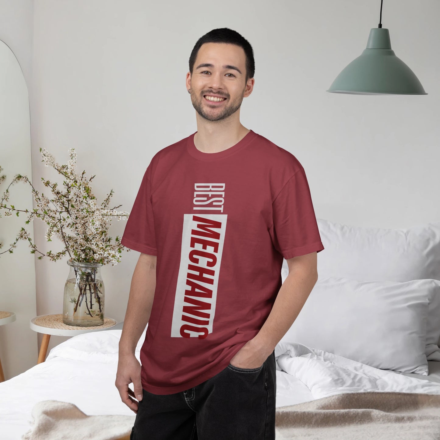BEST MECHANIC / Unisex Garment-Dyed Front Print T-Shirt