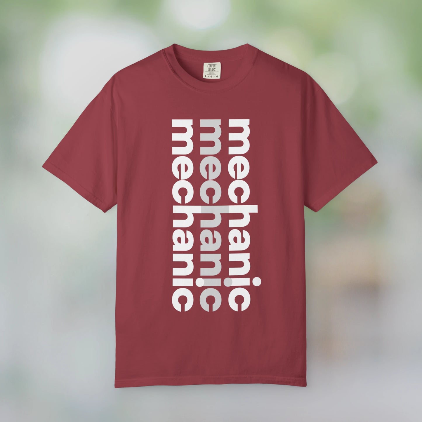 MECHANIC / Unisex Garment-Dyed Front Print T-Shirt