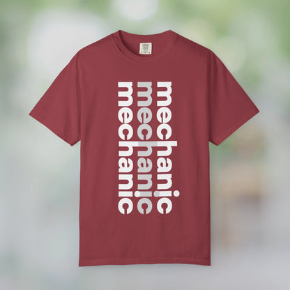MECHANIC / Unisex Garment-Dyed Front Print T-Shirt