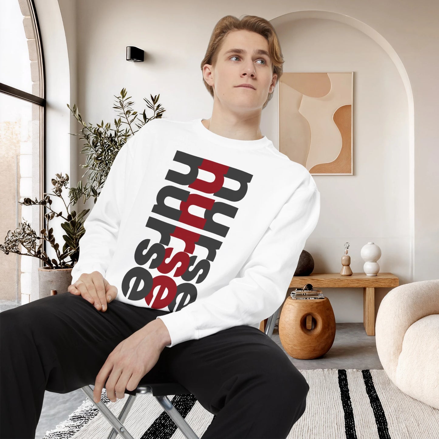 NURSE / Unisex Garment-Dyed Front Print Sweatshirt