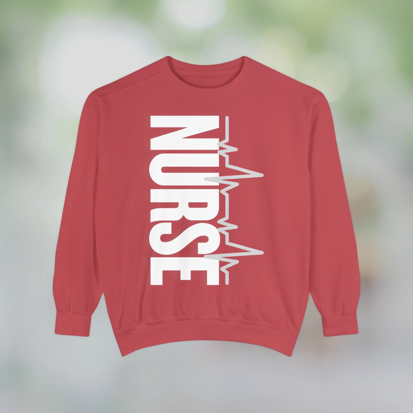 NURSE / Unisex Garment-Dyed Front Print Sweatshirt