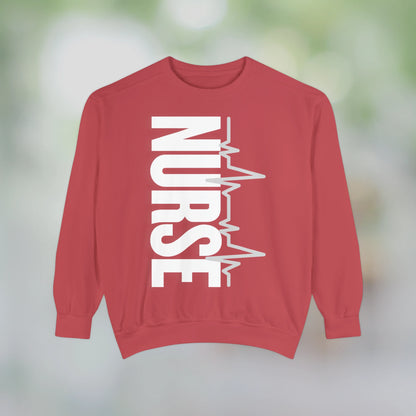 NURSE / Unisex Garment-Dyed Front Print Sweatshirt