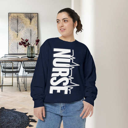 NURSE / Unisex Garment-Dyed Front Print Sweatshirt