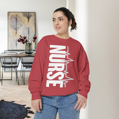 NURSE / Unisex Garment-Dyed Front Print Sweatshirt