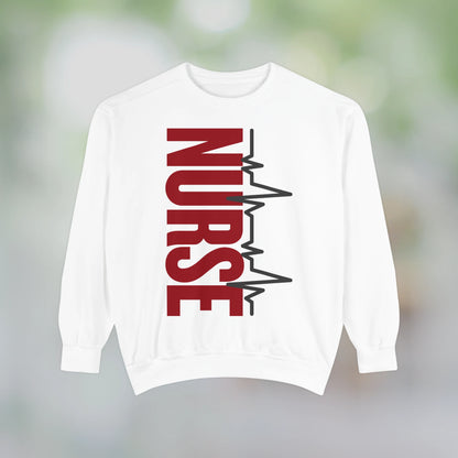 NURSE / Unisex Garment-Dyed Front Print Sweatshirt