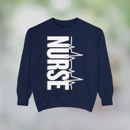 NURSE / Unisex Garment-Dyed Front Print Sweatshirt