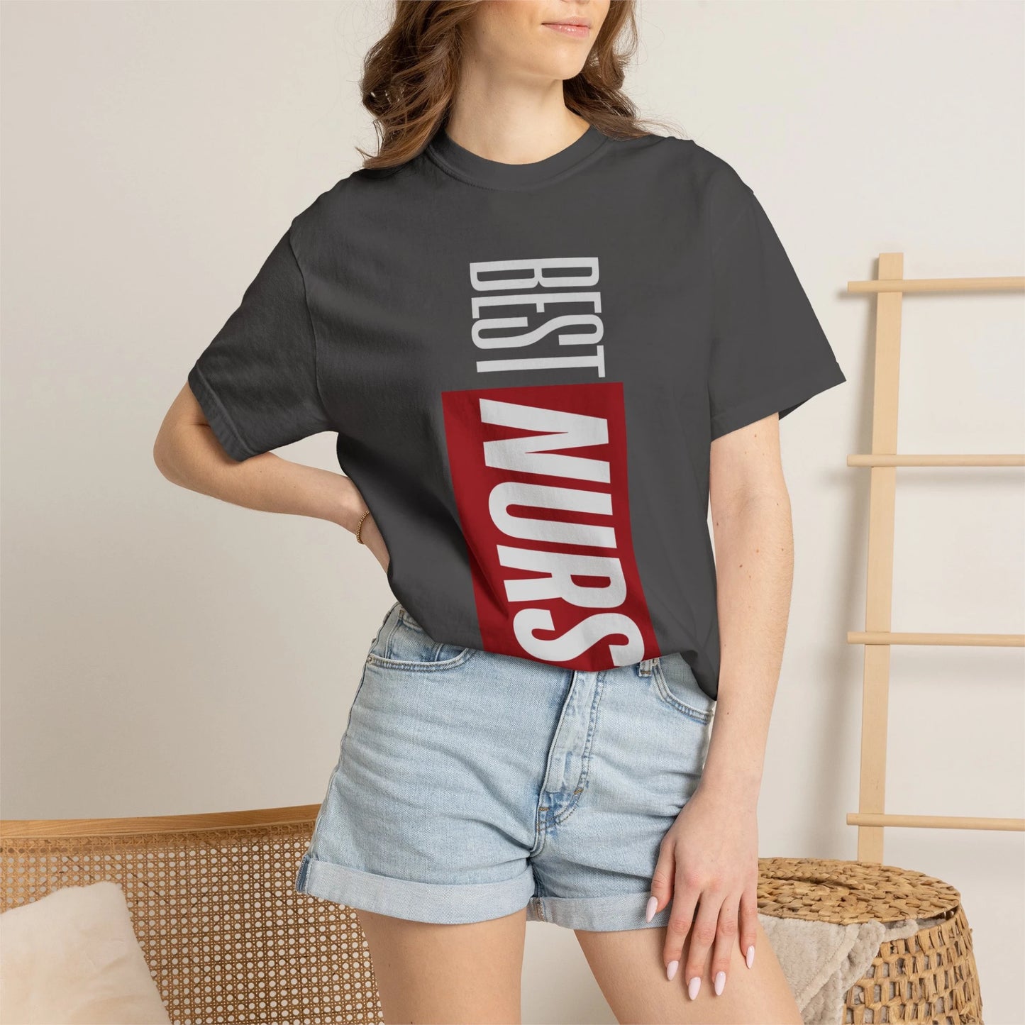 BEST NURSE / Unisex Garment-Dyed Front Print T-Shirt