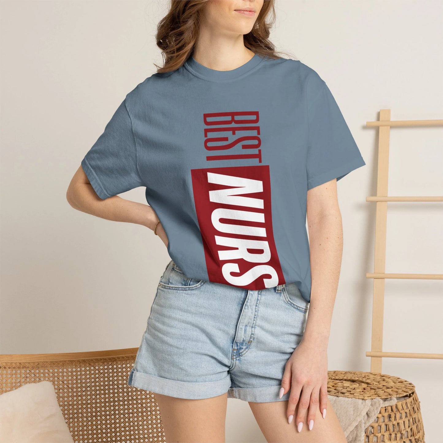 BEST NURSE / Unisex Garment-Dyed Front Print T-Shirt