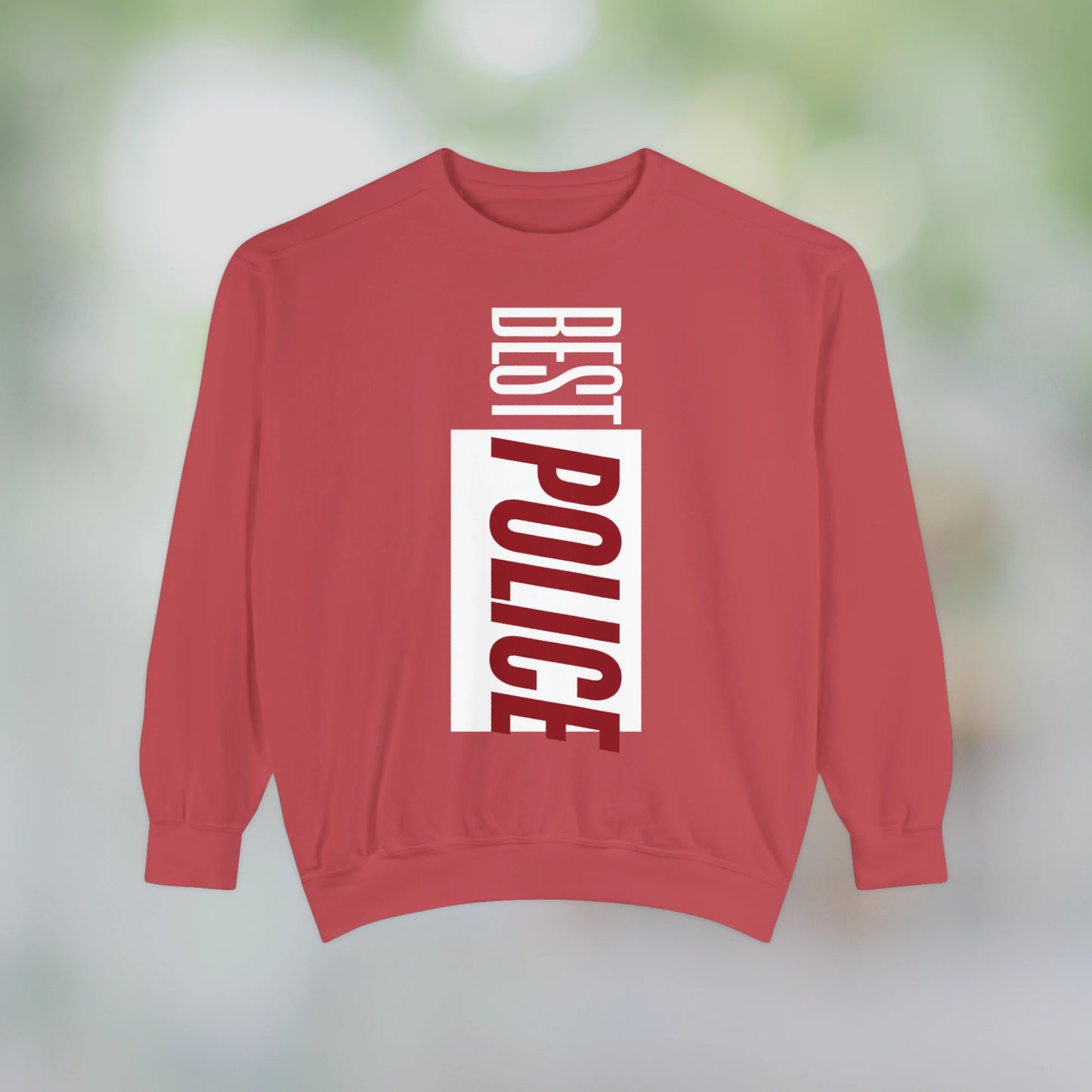 BEST POLICE / Unisex Garment-Dyed Front Print Sweatshirt
