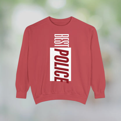 BEST POLICE / Unisex Garment-Dyed Front Print Sweatshirt