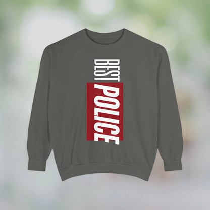 BEST POLICE / Unisex Garment-Dyed Front Print Sweatshirt