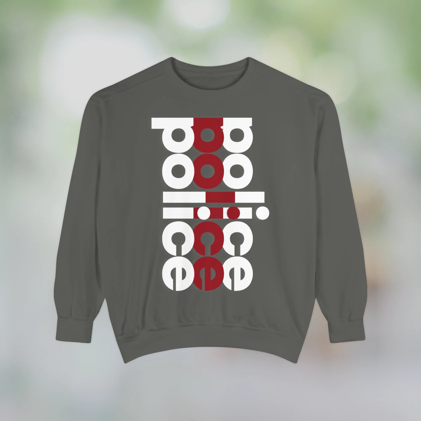 POLICE / Unisex Garment-Dyed Front Print Sweatshirt