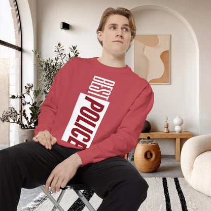 BEST POLICE / Unisex Garment-Dyed Front Print Sweatshirt