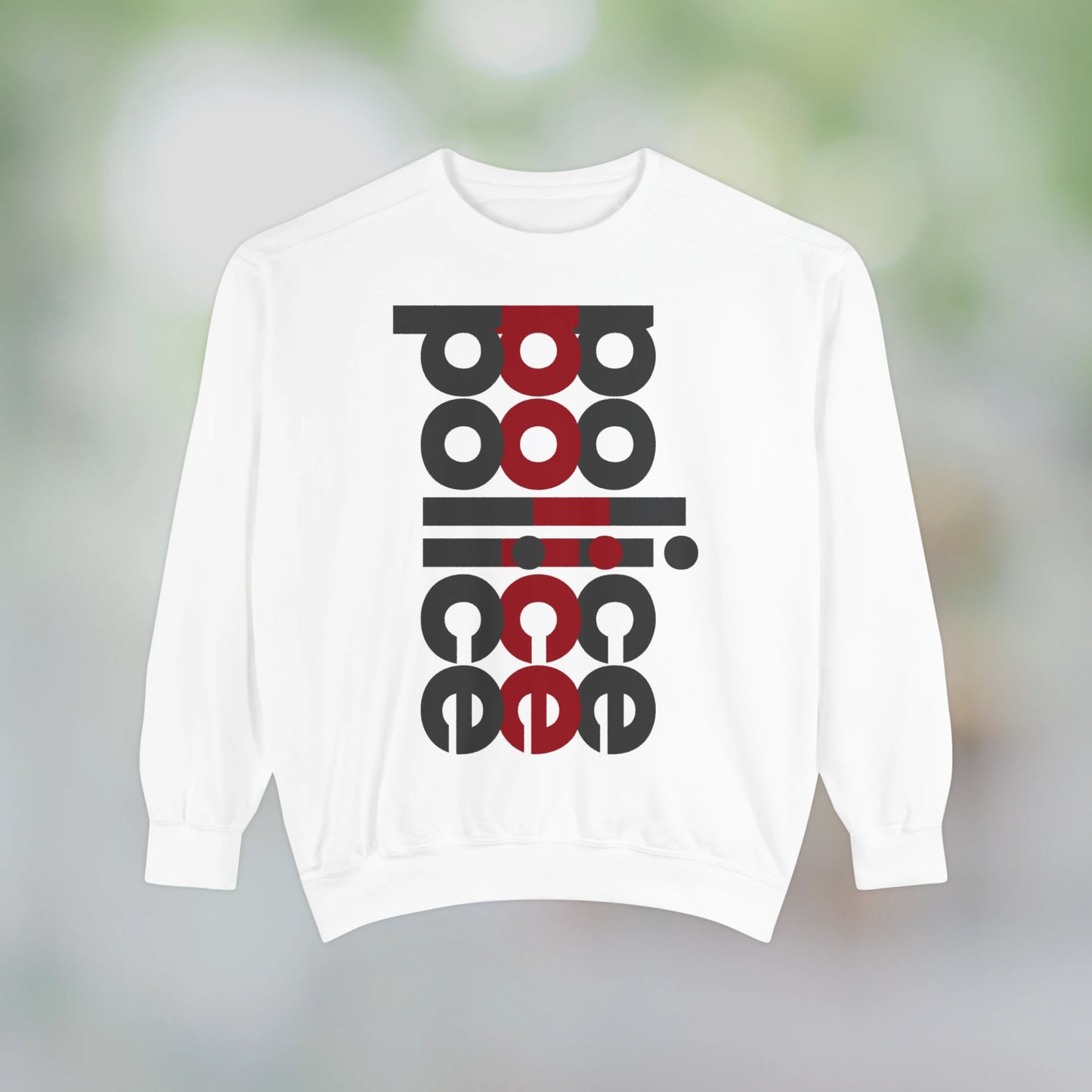 POLICE / Unisex Garment-Dyed Front Print Sweatshirt