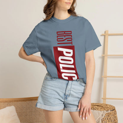 BEST POLICE / Unisex Garment-Dyed Front Print T-Shirt
