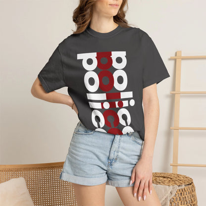 POLICE / Unisex Garment-Dyed Front Print T-Shirt