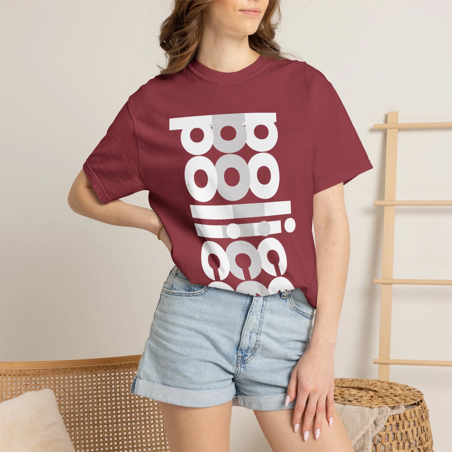 POLICE / Unisex Garment-Dyed Front Print T-Shirt