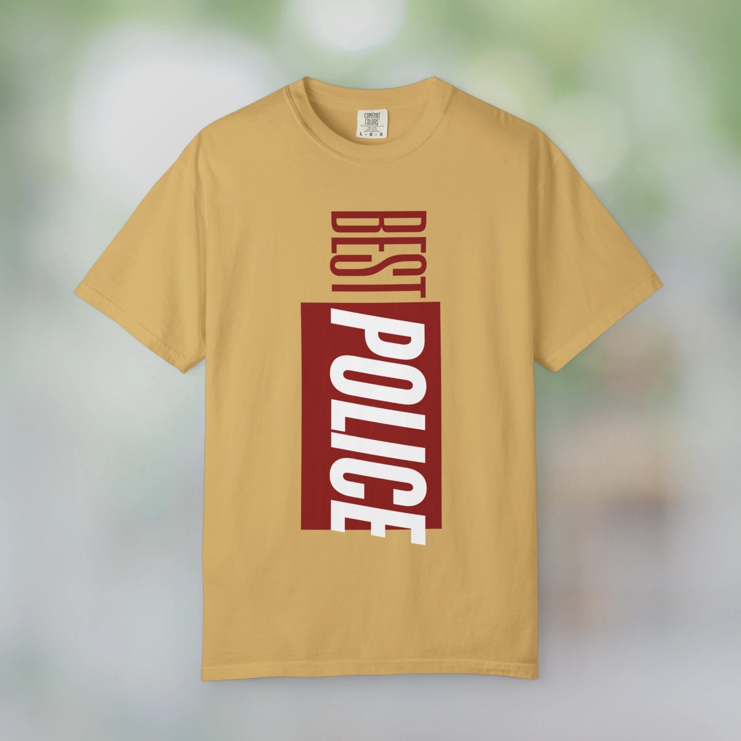 BEST POLICE / Unisex Garment-Dyed Front Print T-Shirt