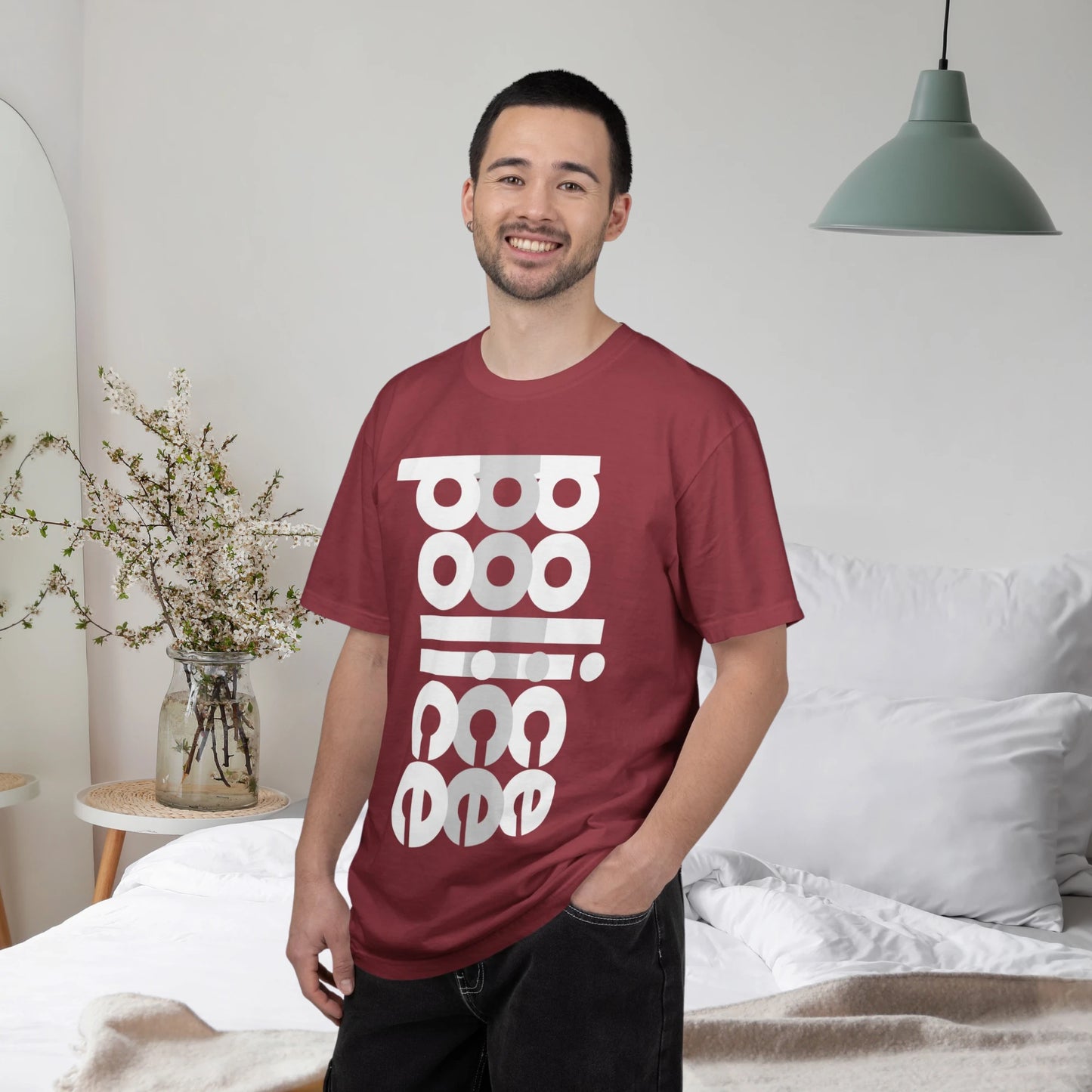 POLICE / Unisex Garment-Dyed Front Print T-Shirt