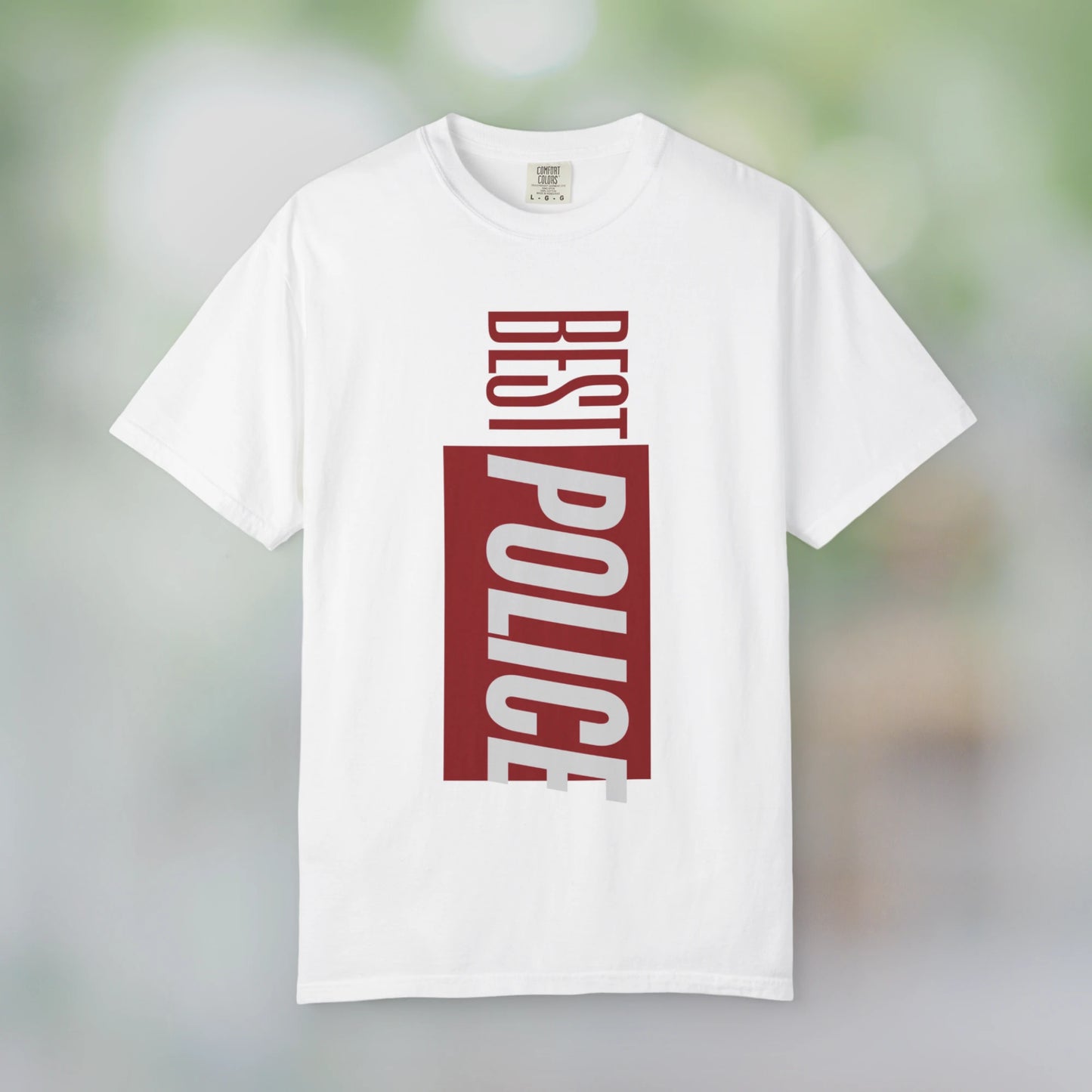 BEST POLICE / Unisex Garment-Dyed Front Print T-Shirt