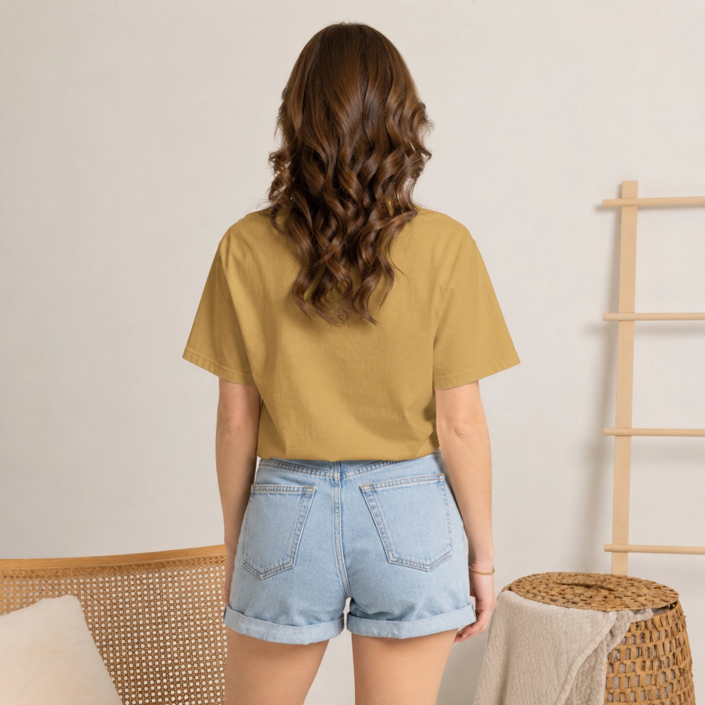 POLICE / Unisex Garment-Dyed Front Print T-Shirt