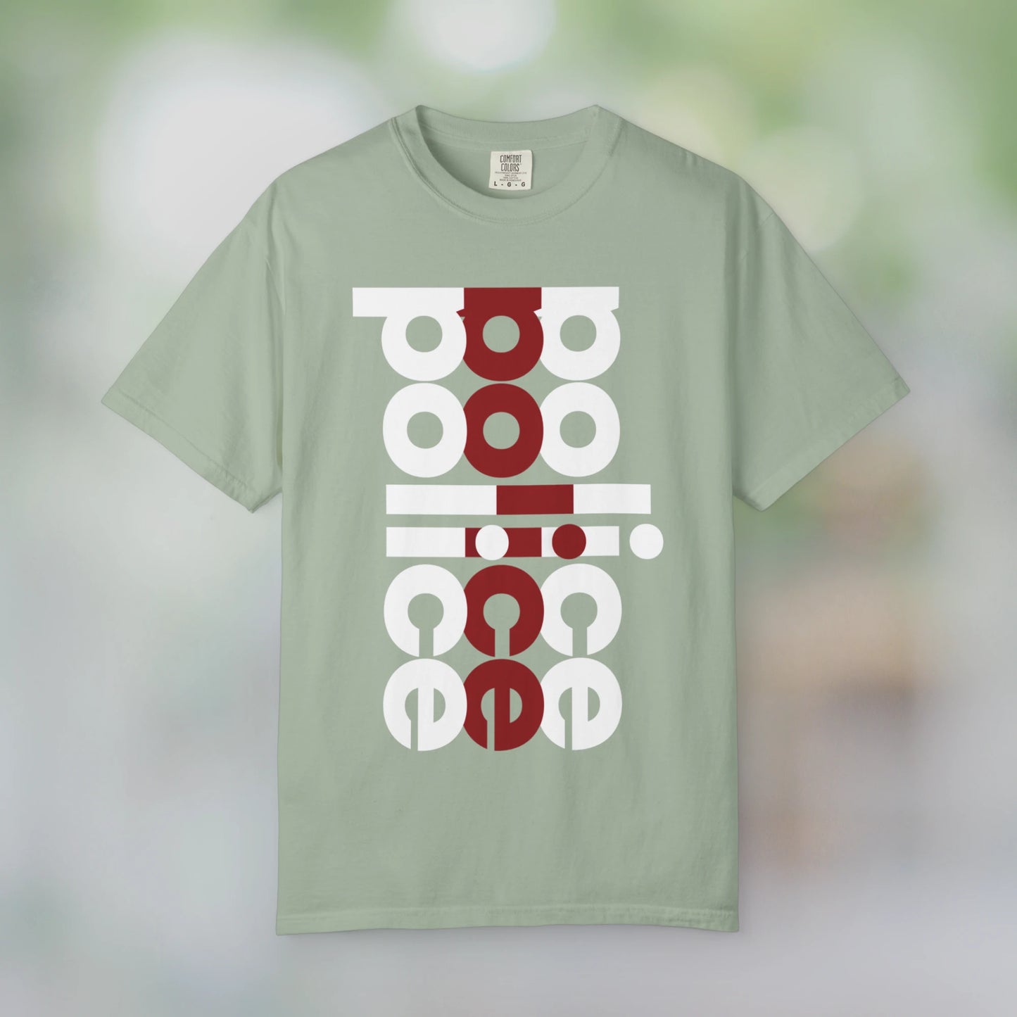 POLICE / Unisex Garment-Dyed Front Print T-Shirt
