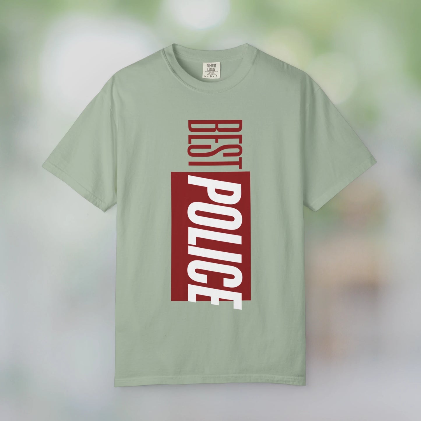 BEST POLICE / Unisex Garment-Dyed Front Print T-Shirt