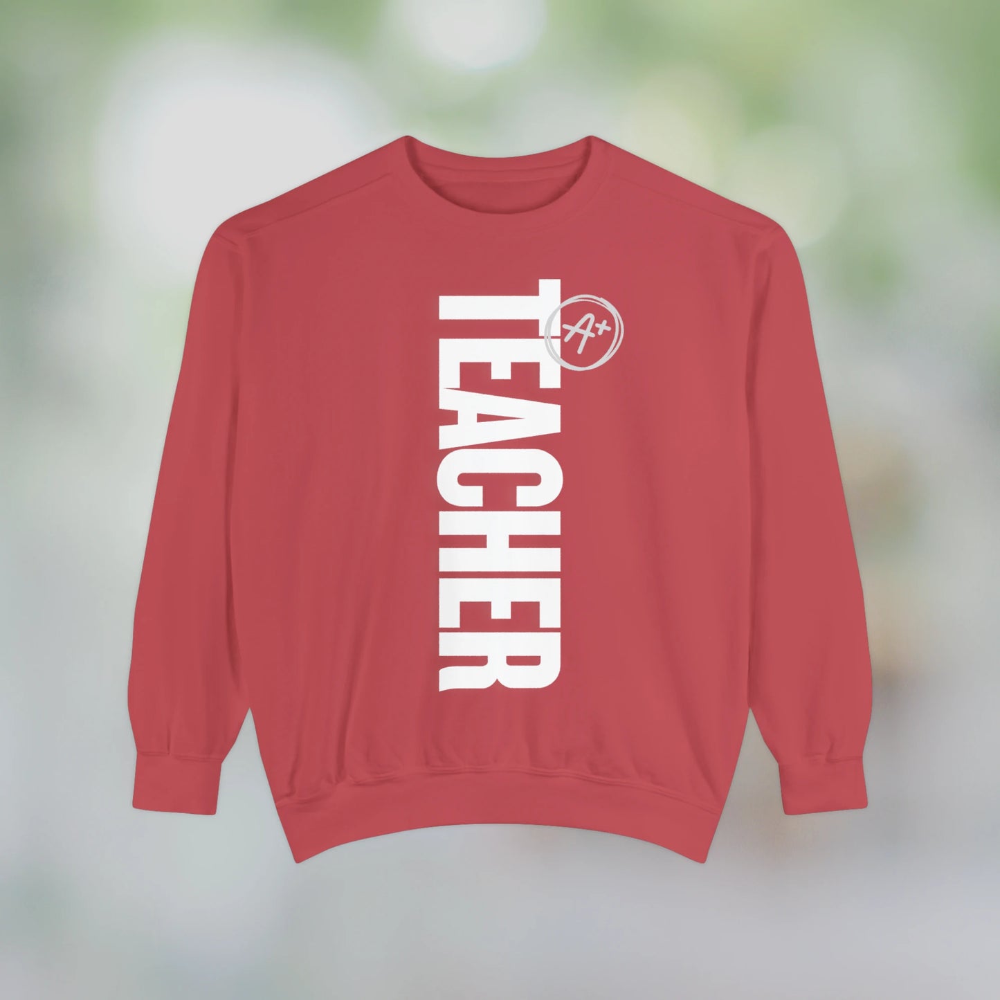 TEACHER / Unisex Garment-Dyed Front Print Sweatshirt