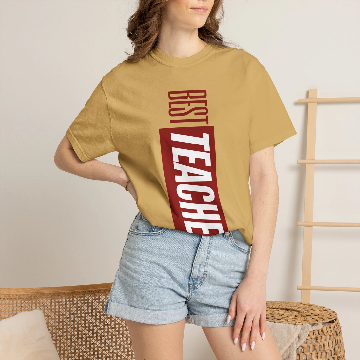 BEST TEACHER / Unisex Garment-Dyed Front Print T-Shirt