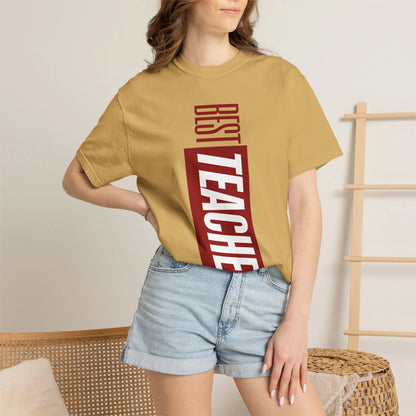 BEST TEACHER / Unisex Garment-Dyed Front Print T-Shirt