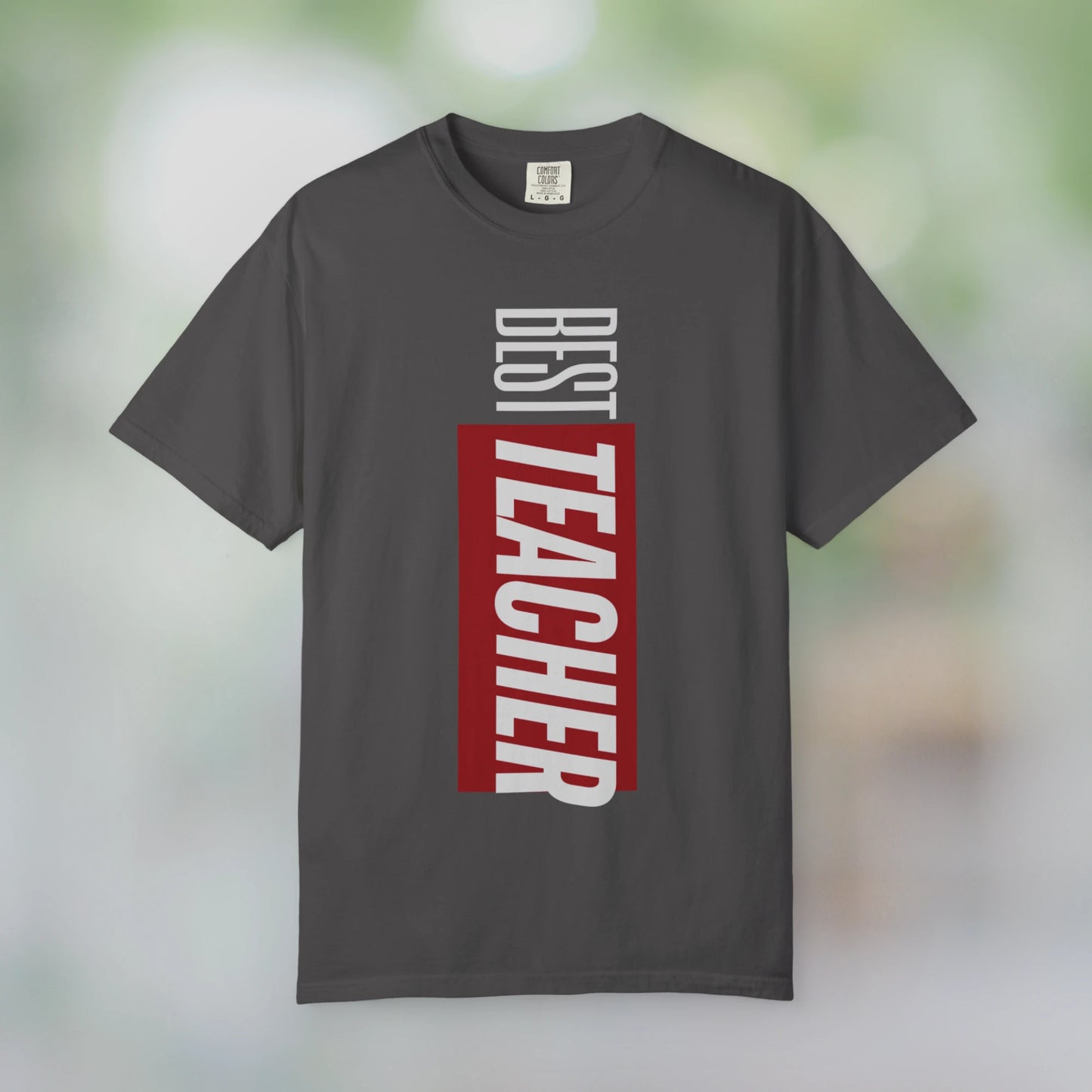 BEST TEACHER / Unisex Garment-Dyed Front Print T-Shirt