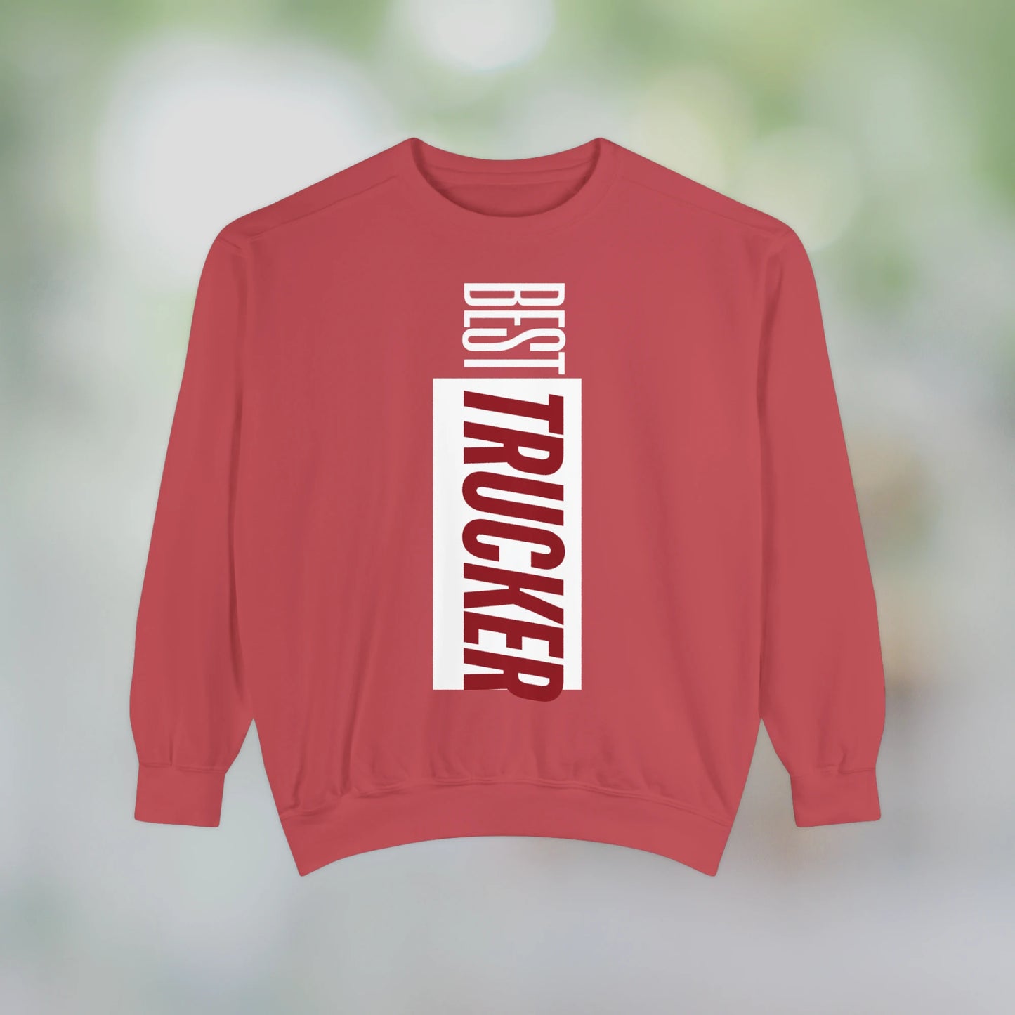 BEST TRUCKER / Unisex Garment-Dyed Front Print Sweatshirt