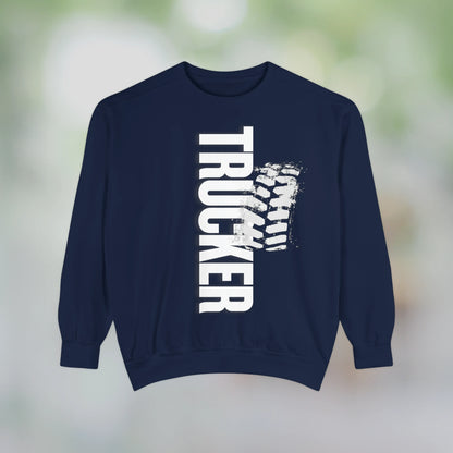 TRUCKER / Unisex Garment-Dyed Front Print Sweatshirt