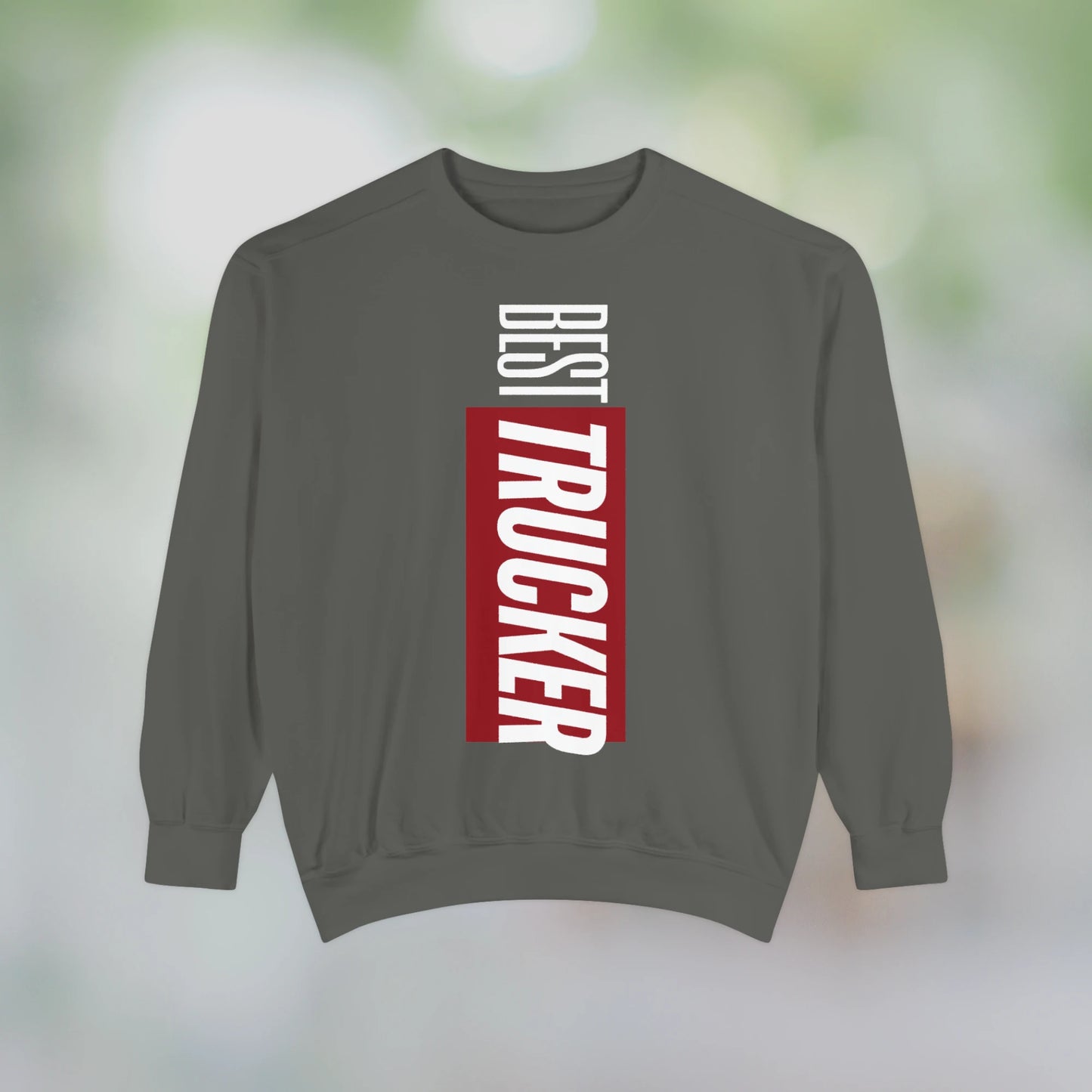 BEST TRUCKER / Unisex Garment-Dyed Front Print Sweatshirt