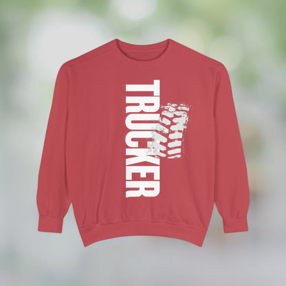 TRUCKER / Unisex Garment-Dyed Front Print Sweatshirt