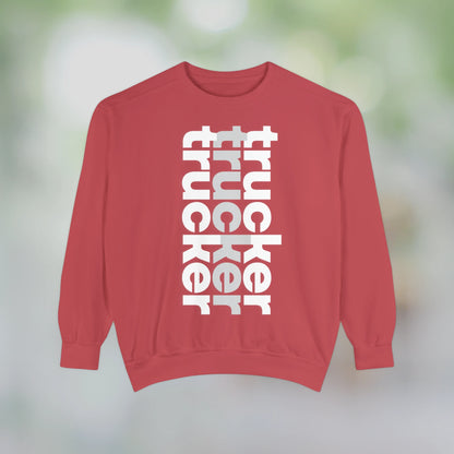 TRUCKER / Unisex Garment-Dyed Front Print Sweatshirt