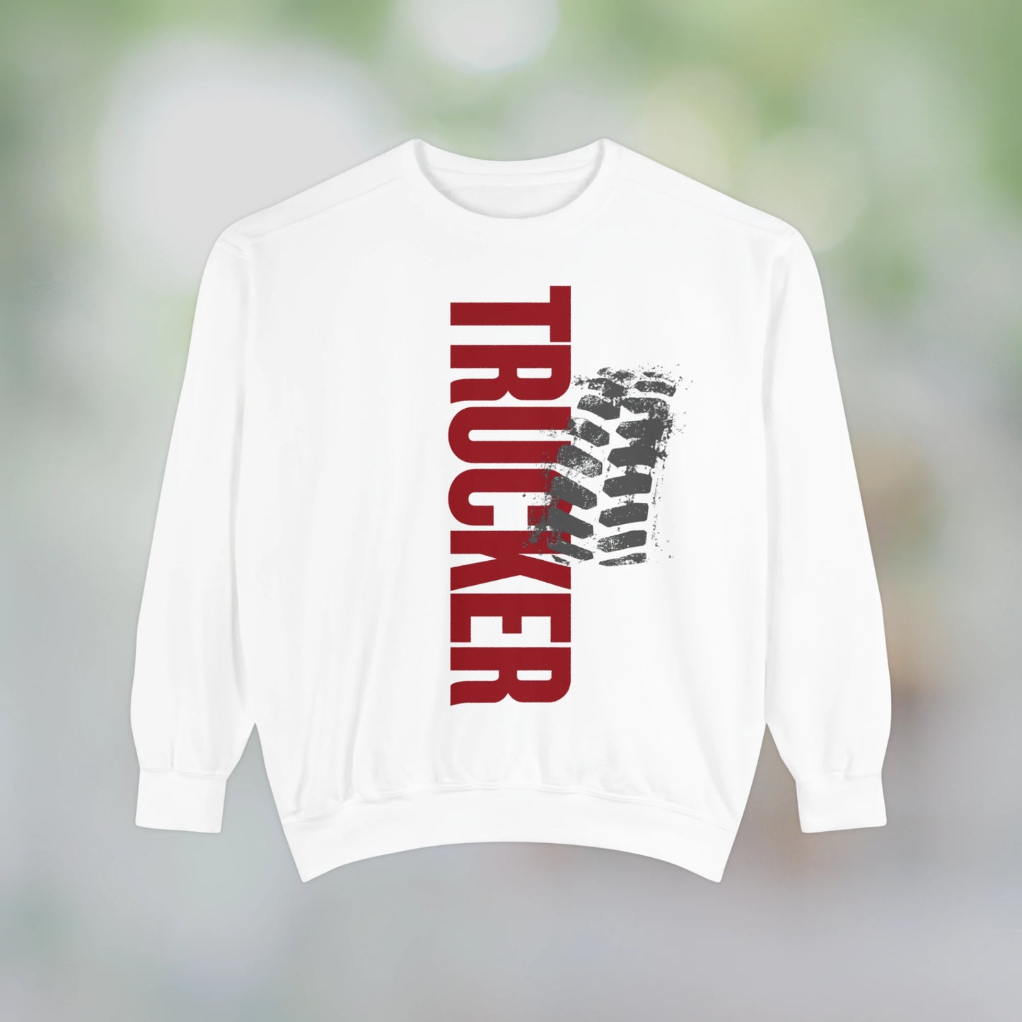 TRUCKER / Unisex Garment-Dyed Front Print Sweatshirt
