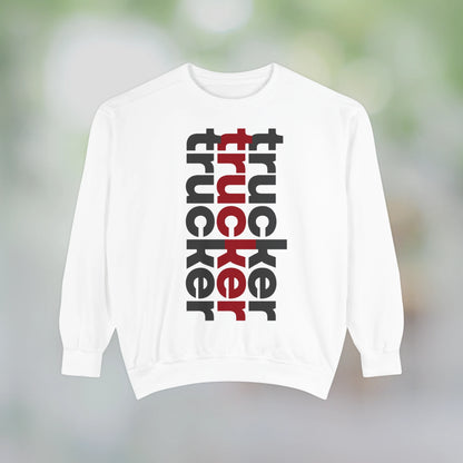TRUCKER / Unisex Garment-Dyed Front Print Sweatshirt