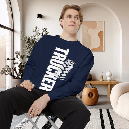 TRUCKER / Unisex Garment-Dyed Front Print Sweatshirt