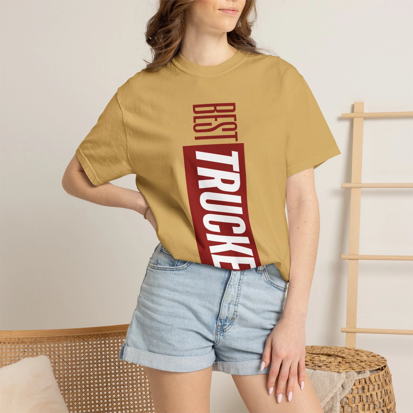 BEST TRUCKER / Unisex Garment-Dyed Front Print T-Shirt